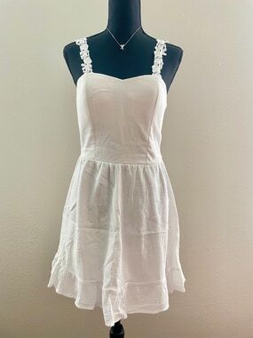Charlotte Russe White Lace Strap Mini Dress